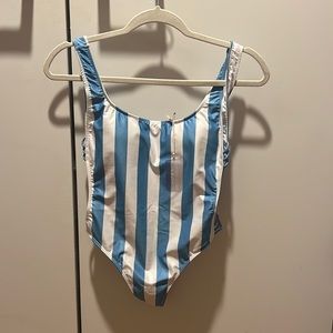 Brand new with tags, watercolors by Kenny flowers white and blue bathing suit